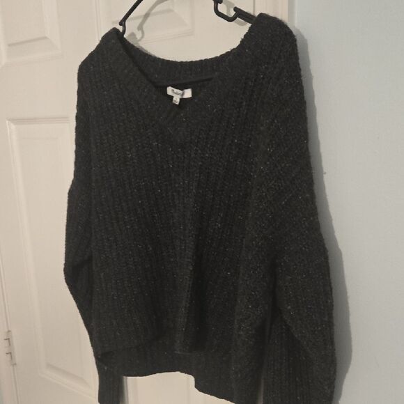 Madewell Charcoal V-Neck Sweater - Picture 3 of 4